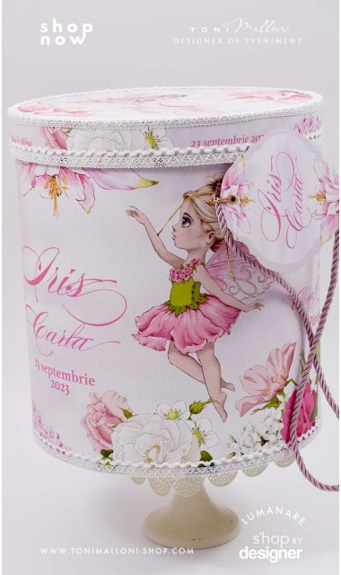 Trusou de botez personalizat prin brodare roz Zane 3